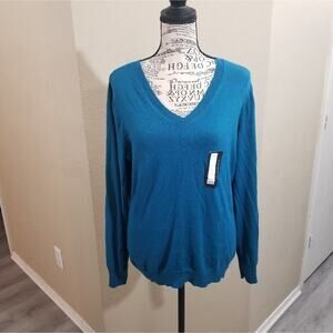 Worthington Teal V-Neck Sweater